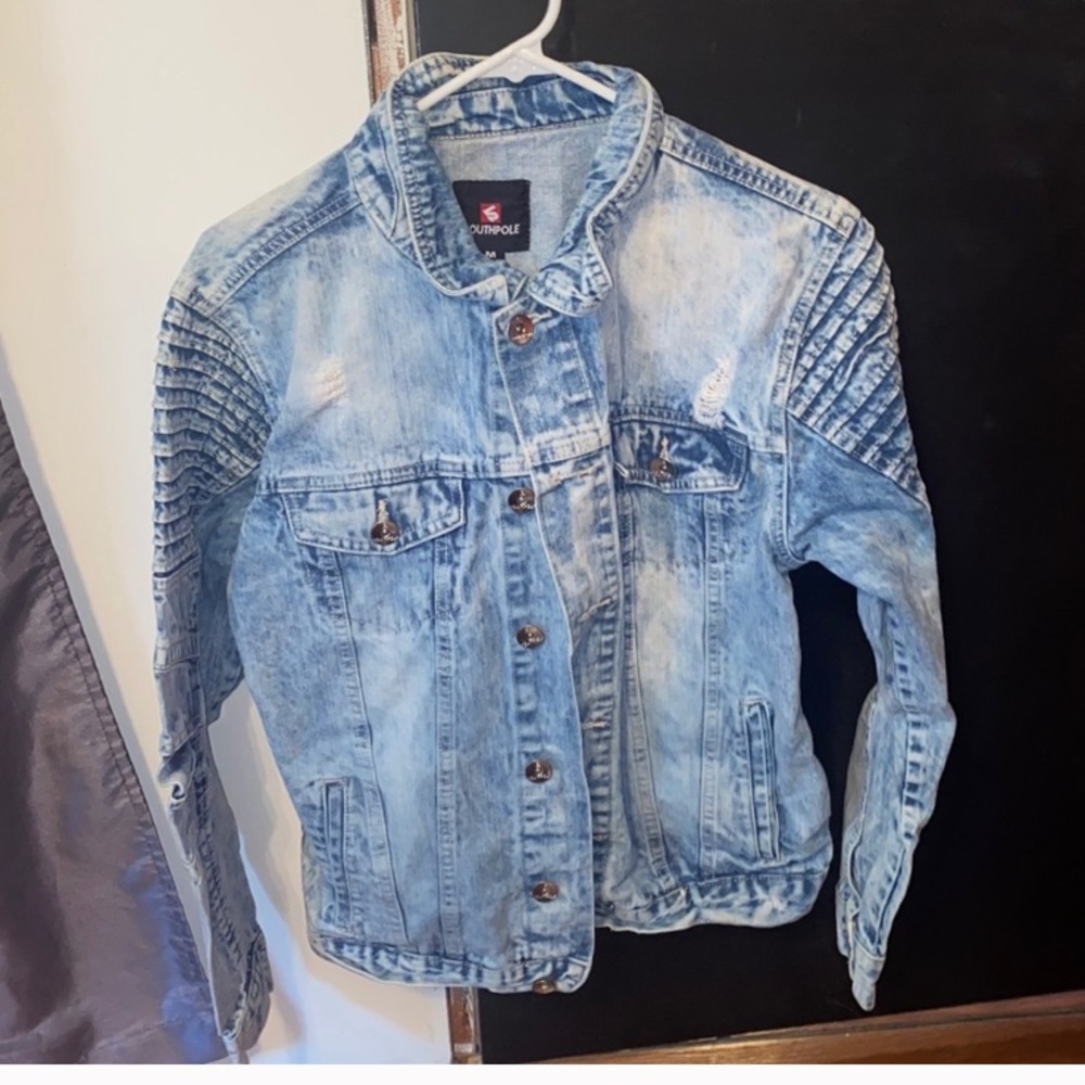 SOUTHPOLE jackets & coats, blue biker denim medium